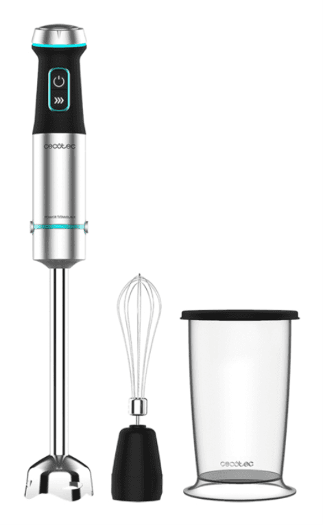 Cecotec Power TitanBlack 1200 XL Cream 0,8 L Batidora de inmersión 1200 W Negro, Plata