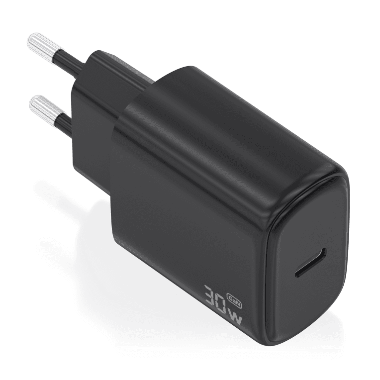 AISENS Cargador GaN 30W, 1xUSB-C PD3.0, Negro