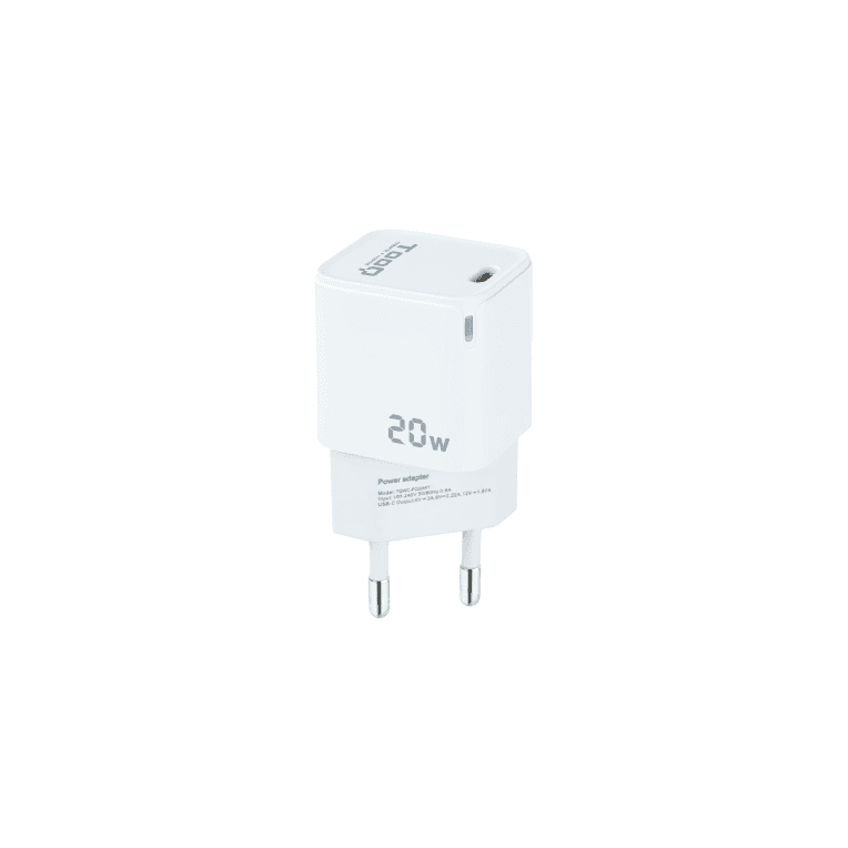 TooQ Cargador de Pared USB-C PD20W, Blanco