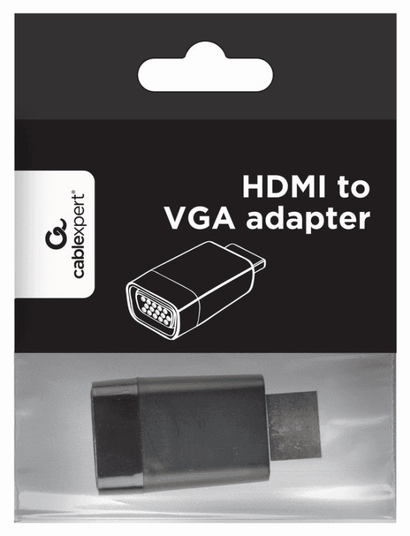 Gembird A-HDMI-VGA-001 cambiador de género para cable Negro