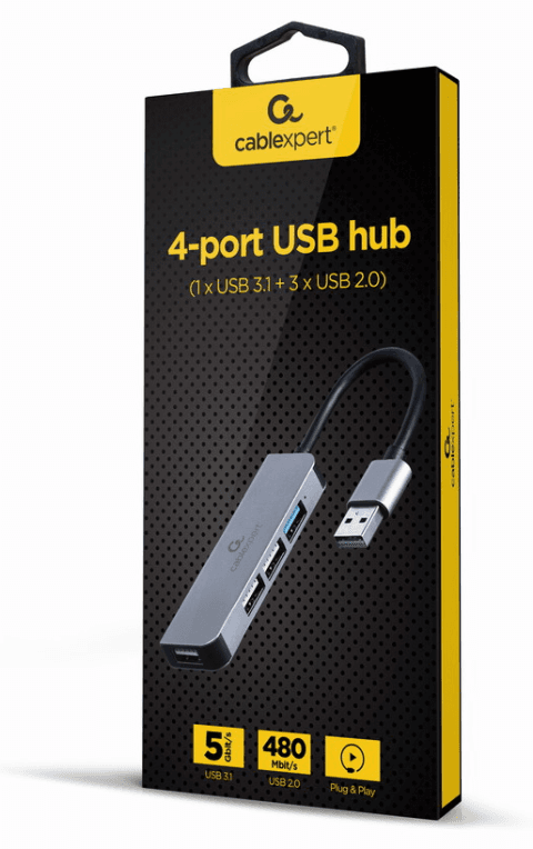 Gembird UHB-U3P1U2P3-01 base para portátil y replicador de puertos Alámbrico USB 3.2 Gen 1 (3.1 Gen 1) Type-C Plata