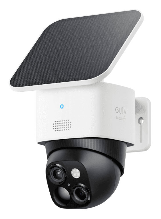 Eufy SoloCam S340, cámara solar de seguridad, cámara exterior inalámbrica, vigilancia de 360°, sin puntos ciegos, Wi - Fi 2,4 GHz, sin cuotas mensuales, compatible con HomeBase 3