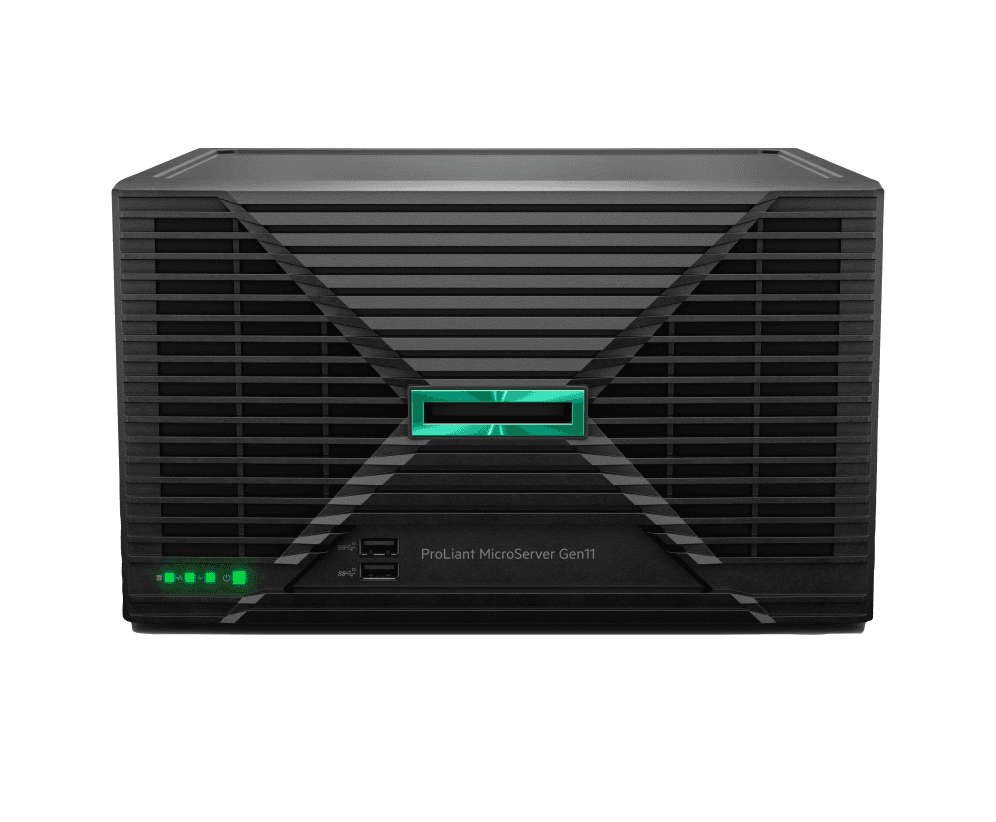 HPE ProLiant MicroServer Gen11 E-2434 4c 32GB-U 4LFF-NHP 2x4TB HDD 180W External PS EMEA Cmp Mod Svr