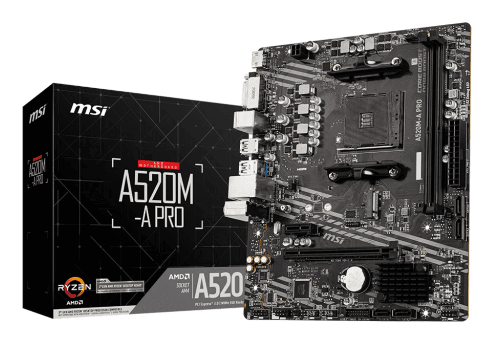 MSI A520M-A PRO placa base AMD A520 Zócalo AM4 micro ATX