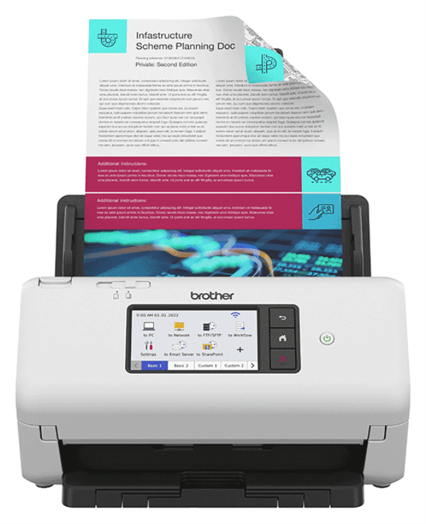 Brother ADS-4700W escaner ADF + escáner alimentado por hojas 600 x 600 DPI A4 Negro, Blanco