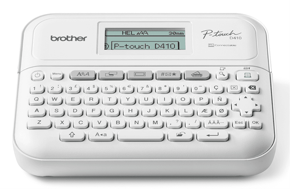 Brother PT-D410 impresora de etiquetas Transferencia térmica 180 x 180 DPI 20 mm/s Alámbrico TZe QWERTY