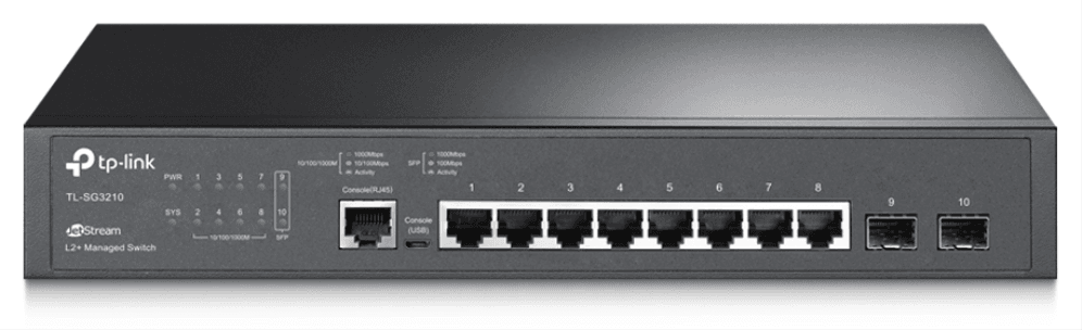 TP-Link JetStream TL-SG3210 switch Gestionado L2/L3 Gigabit Ethernet (10/100/1000) 1U Negro