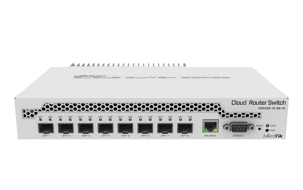 Mikrotik CRS309-1G-8S+ Gestionado Gigabit Ethernet (10/100/1000) Energía sobre Ethernet (PoE) Blanco