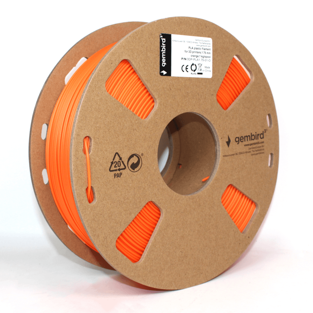 Gembird 3DP-PLA1.75-01-O material de impresión 3d Ácido poliláctico (PLA) Naranja 1,4 kg