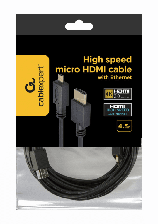 Gembird 4.5m HDMI-M/micro HDMI-M cable HDMI 4,5 m HDMI tipo A (Estándar) HDMI tipo D (Micro) Negro