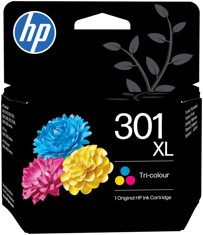 HP Cartucho de tinta original 301XL de alta capacidad Tri-color
