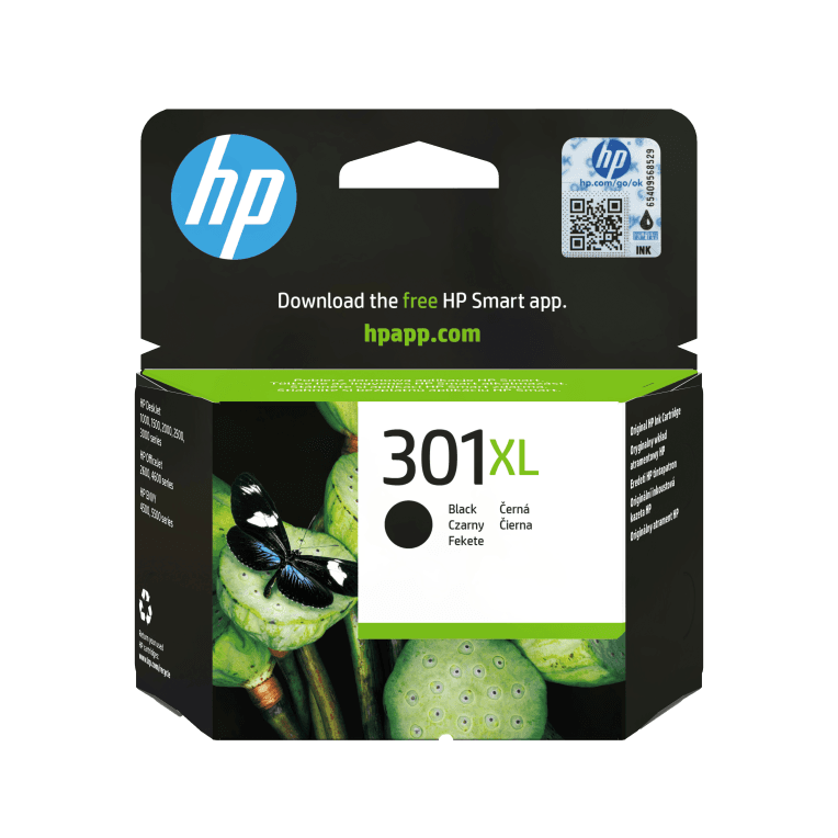 HP Cartucho de tinta original 301XL de alta capacidad negro