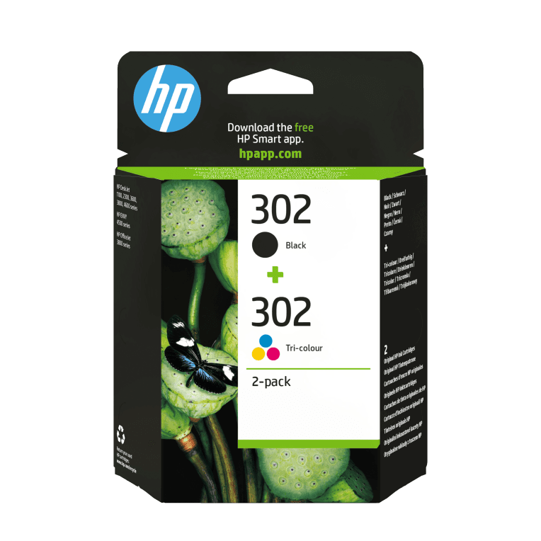 HP Paquete de ahorro de 2 cartuchos de tinta original 302 negro/tricolor