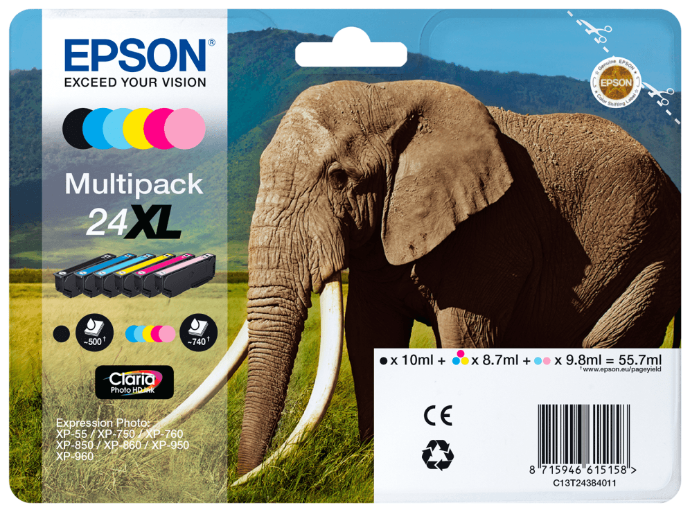 Epson Elephant C13T24334012 cartucho de tinta 1 pieza(s) Original Alto rendimiento (XL)