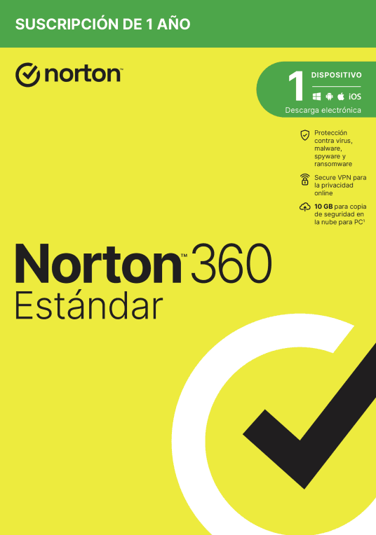 Norton 360 Standard Seguridad de antivirus Base Español 1 licencia(s) 1 año(s)
