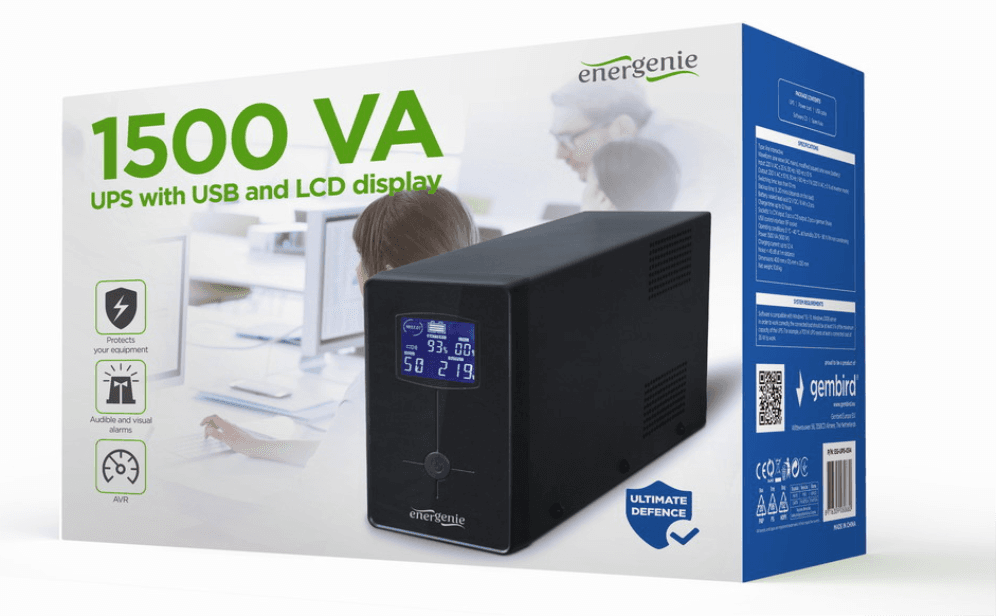 Gembird EG-UPS-034 sistema de alimentación ininterrumpida (UPS) Línea interactiva 1,5 kVA 900 W 3 salidas AC