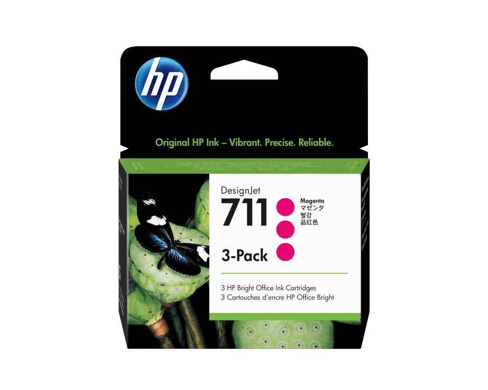 HP Pack de ahorro de 3 cartuchos de tinta DesignJet 711 magenta de 29 ml