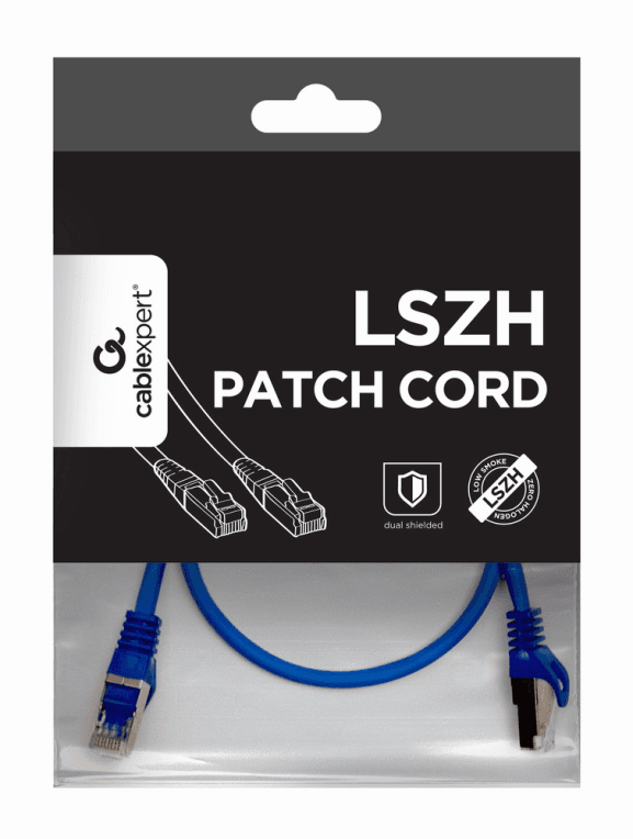 Gembird PP6A-LSZHCU-B-0.5M cable de red Azul 0,5 m Cat6a S/FTP (S-STP)