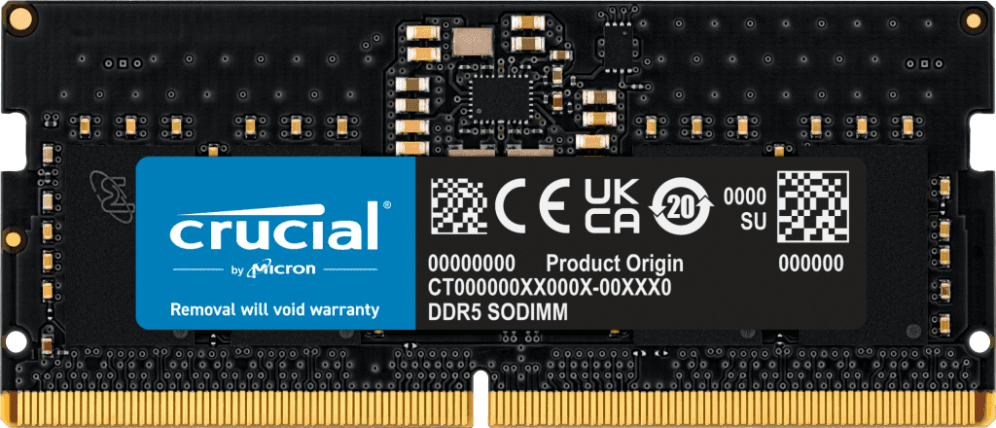 Crucial CT8G56C46S5 módulo de memoria 8 GB 1 x 8 GB DDR5 262-pin SO-DIMM ECC