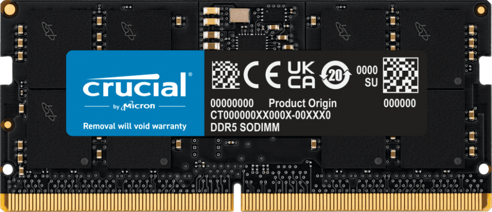 Crucial CT16G56C46S5 módulo de memoria 16 GB 1 x 16 GB DDR5 262-pin SO-DIMM ECC