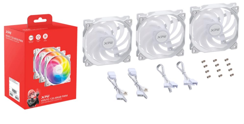 XPG VENTO 120 ARGB PWM Carcasa del ordenador Ventilador 12 cm 3 pieza(s)