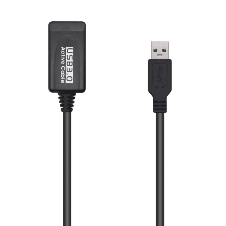 AISENS Cable USB 3.0 Prolongador Con Amplificador, Tipo A/M-A/H, Negro, 5.0m