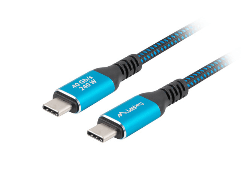 Lanberg CA-CMCM-45CU-0015-BK cable USB USB 3.2 Gen 2 (3.1 Gen 2) 1,5 m USB C Negro, Azul