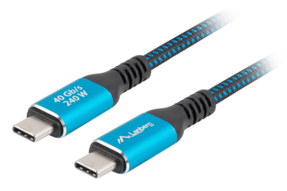 Lanberg CA-CMCM-45CU-0010-BK cable USB USB 3.2 Gen 2 (3.1 Gen 2) 1 m USB C Negro, Azul