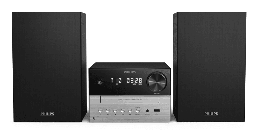 Philips TAM3205M2/77 sistema de audio para el hogar Microcadena de música para uso doméstico 20 W Negro, Plata