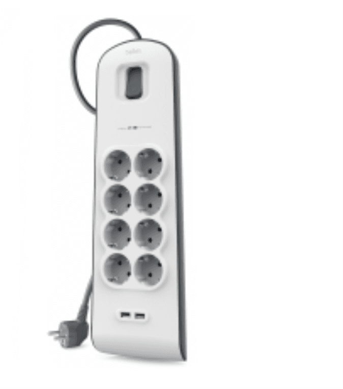 Belkin BSV804VF2M limitador de tensión Blanco 8 salidas AC 2 m