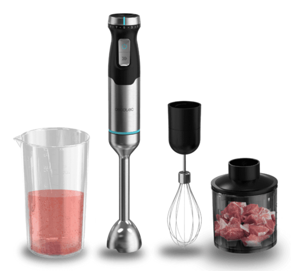 Cecotec Power Pulsar 2300MAX Cream&Crrush Batidora de inmersión 2300 W Negro, Acero inoxidable