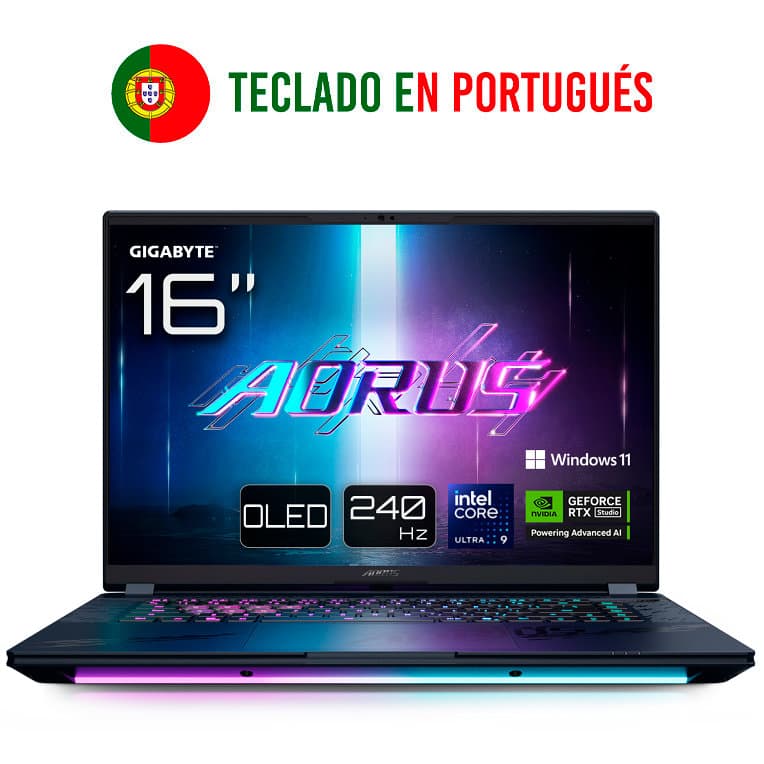 GIGABYTE AORUS MASTER 16 BZHC6PTE64SP ordenador portatil Intel Core Ultra 9 275HX Portátil 40,6 cm (16") WQXGA 32 GB DDR5-SDRAM 1 TB SSD NVIDIA GeForce RTX 5090 Wi-Fi 7 (802.11be) Windows 11 Pro Negro