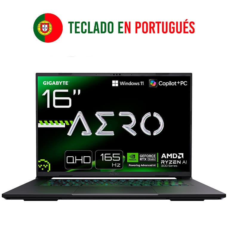 GIGABYTE AERO X16 2WHA3PTC65AH ordenador portatil Copilot+ PC AMD Ryzen AI 9 HX 370 Portátil 40,6 cm (16") WQXGA 32 GB DDR5-SDRAM 2 TB SSD NVIDIA GeForce RTX 5070 Wi-Fi 6E (802.11ax) Windows 11 Pro Gris