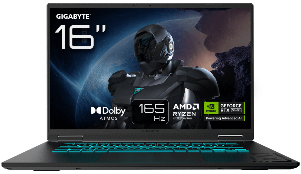 GIGABYTE GAMING A16 3WHK3PT864SD ordenador portatil AMD Ryzen™ 7 260 Portátil 40,6 cm (16") WUXGA 32 GB DDR5-SDRAM 1 TB SSD NVIDIA GeForce RTX 5070 Wi-Fi 6E (802.11ax) FreeDOS Negro
