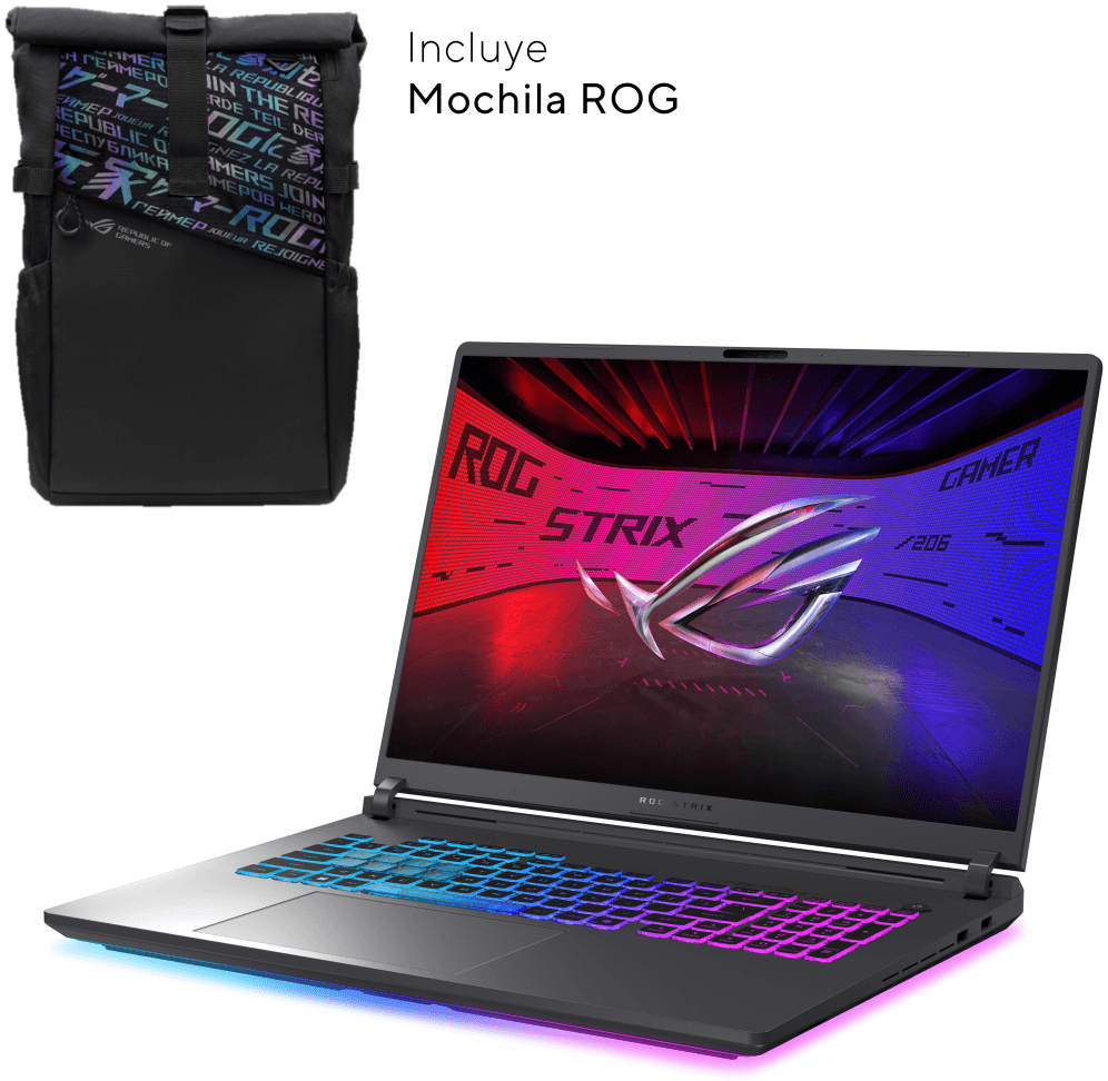 ASUS ROG Strix G18 G815LR-S9046 - Ordenador Portátil Gaming de 18" WQXGA 240Hz (Intel Core Ultra 9 275HX, 32GB RAM, 1TB SSD, NVIDIA RTX 5070 Ti 12GB, Sin Sistema Operativo) Gris Eclipse - Teclado QWERTY español