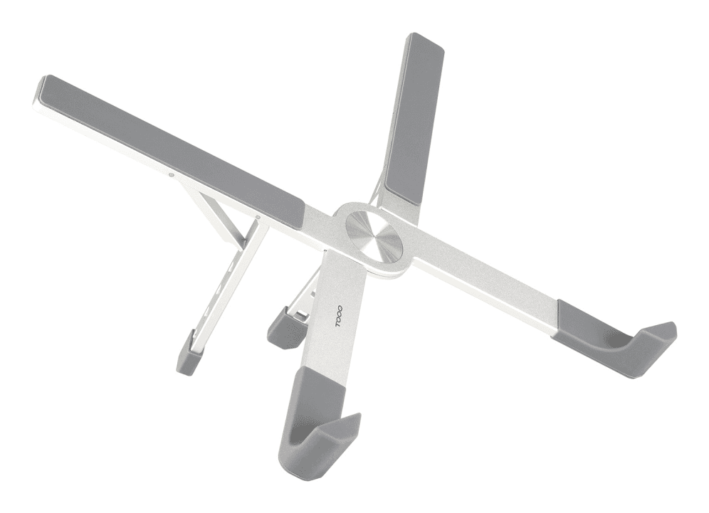 TooQ Soporte elevador plegable de aluminio para portátiles, Plata