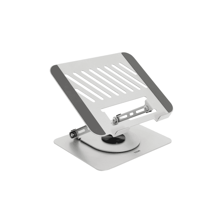 TooQ Soporte Elevador con rotación 360° y ajustable, para dispositivos de 11”-17”, Color Plata