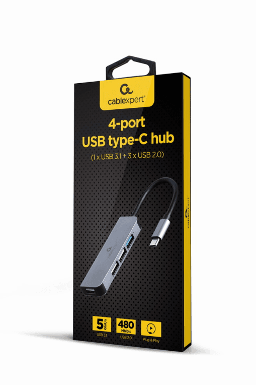 Gembird UHB-CM-U3P1U2P3-01 base para portátil y replicador de puertos Alámbrico USB 3.2 Gen 1 (3.1 Gen 1) Type-C Plata
