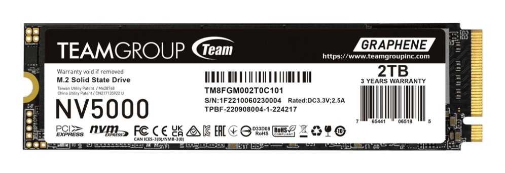 Team Group NV5000 2 TB M.2 PCI Express 4.0 NVMe 3D NAND