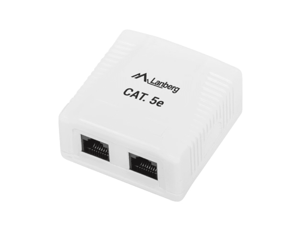 Lanberg OU5-0002-W caja de tomacorriente RJ-45 Blanco