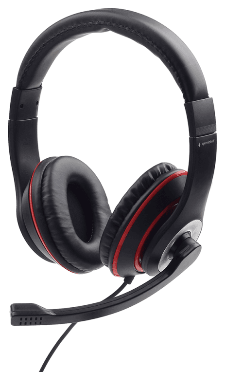 Gembird MHS-03-BKRD auricular y casco Auriculares Alámbrico Diadema Juego Negro, Rojo