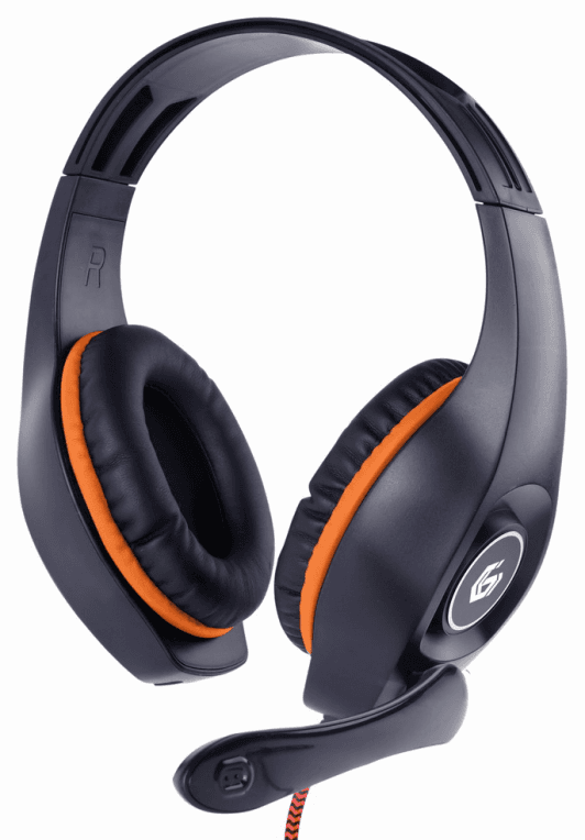Gembird GHS-05-O auricular y casco Auriculares Alámbrico Diadema Juego Negro, Naranja