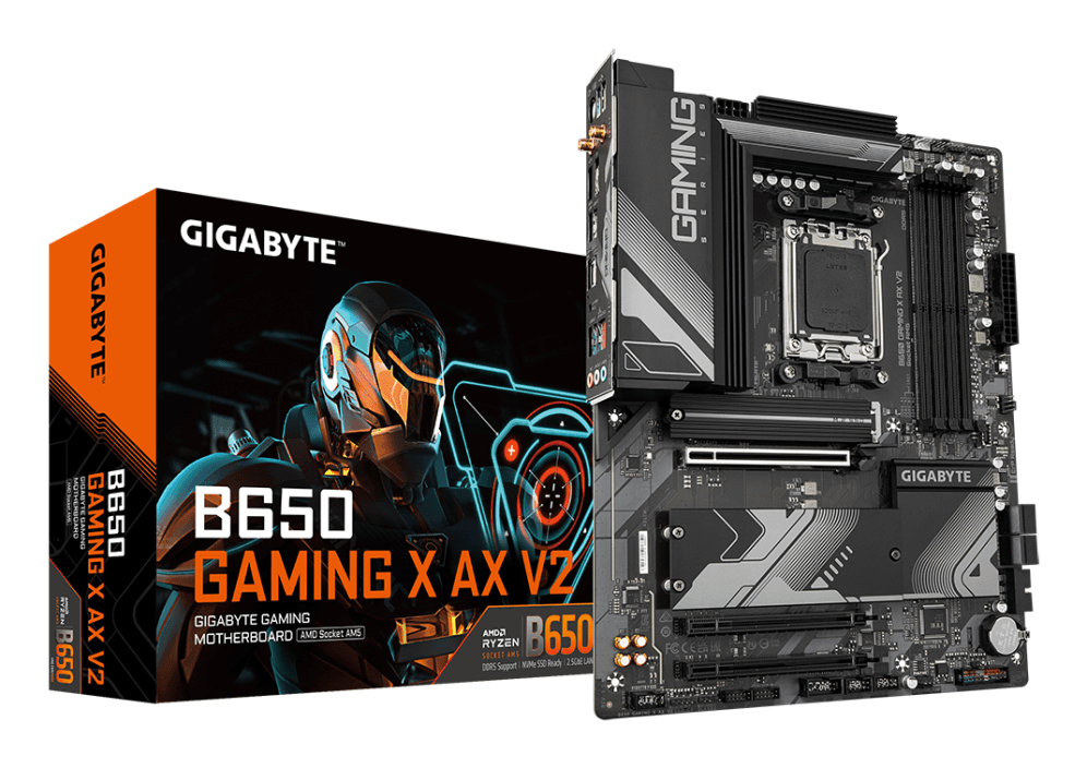 GIGABYTE B650 GAMING X AX V2 Placa base - AMD Ryzen serie 9000, VRM de 8+2+2 fases, hasta 8000 MHz DDR5 (OC), 1xPCIe 5.0 + 2xPCIe 4.0 M.2, LAN 2,5 GbE, WIFI 6E, USB 3.2 Gen 2