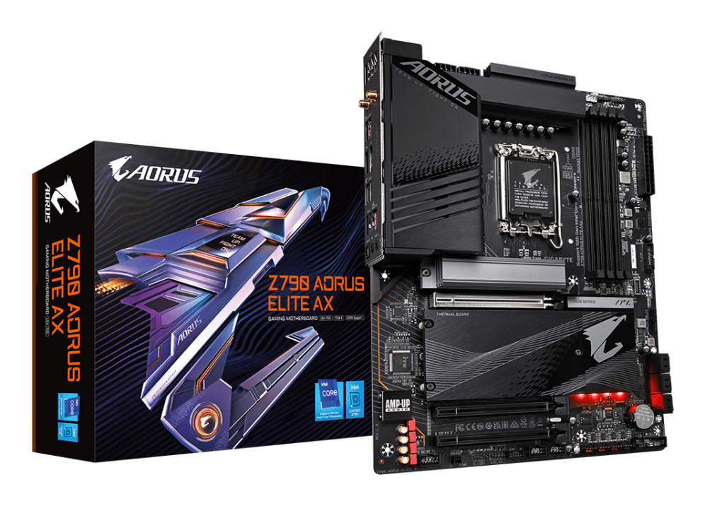 GIGABYTE Z790 AORUS ELITE AX Placa base - Soporta CPUs Intel Core de 14ª generación, 16*+2+1 fases de VRM digital, hasta 7600MHz DDR5 (OC), 4xPCIe 4.0 M.2, Wi-Fi 6E, LAN de 2.5GbE, USB 3.2 Gen 2x2