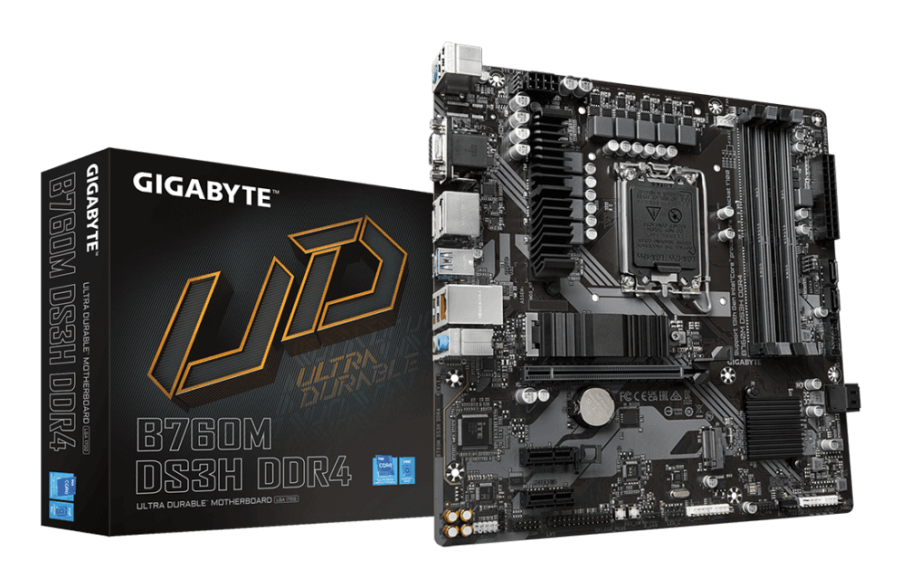GIGABYTE B760M DS3H DDR4 Placa base - Soporta CPUs Intel Core de 14ª generación, VRM digital de 6+2+1 fases, hasta 5333MHz DDR4 (OC), 2xPCIe 4.0 M.2, LAN 2.5GbE, USB 3.2 Gen2