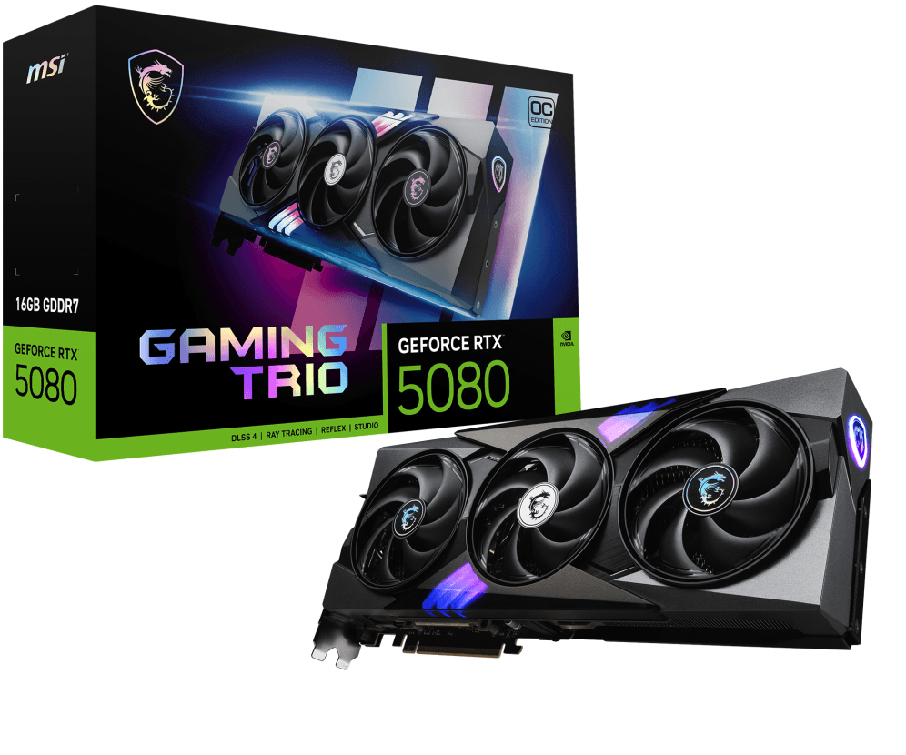 MSI GAMING GEFORCE RTX 5080 16G TRIO OC tarjeta gráfica NVIDIA 16 GB GDDR7
