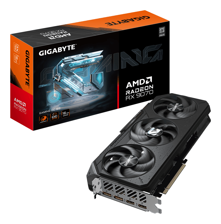 GIGABYTE Radeon RX 9070 GAMING OC 16G Tarjeta Gráfica - 16GB GDDR6, 256 bits, PCI-E 5.0, 2700 MHz Frecuencia Base, 2 x DisplayPort, 2 x HDMI, GV-R9070GAMING OC-16GD