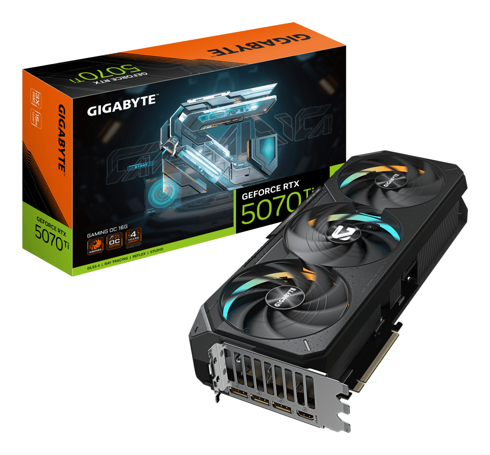 GIGABYTE GeForce RTX 5070 Ti GAMING OC 16G Tarjeta Gráfica - 16GB GDDR7, 256 bits, PCI-E 5.0, 2588 MHz Core Clock, 3 x DP 2.1a, 1 x HDMI 2.1b, NVIDIA DLSS 4, GV-N507TGAMING OC-16GD