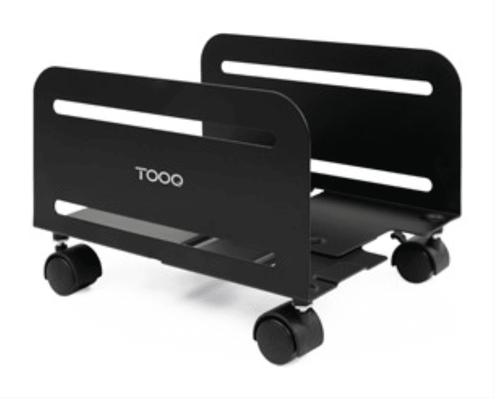 TooQ Soporte metálico para CPU de suelo con ruedas