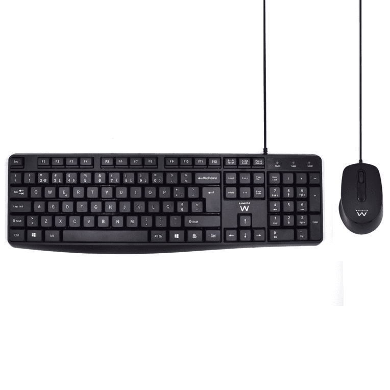 Ewent EW3007 teclado Ratón incluido Oficina USB QWERTY Portugués Negro